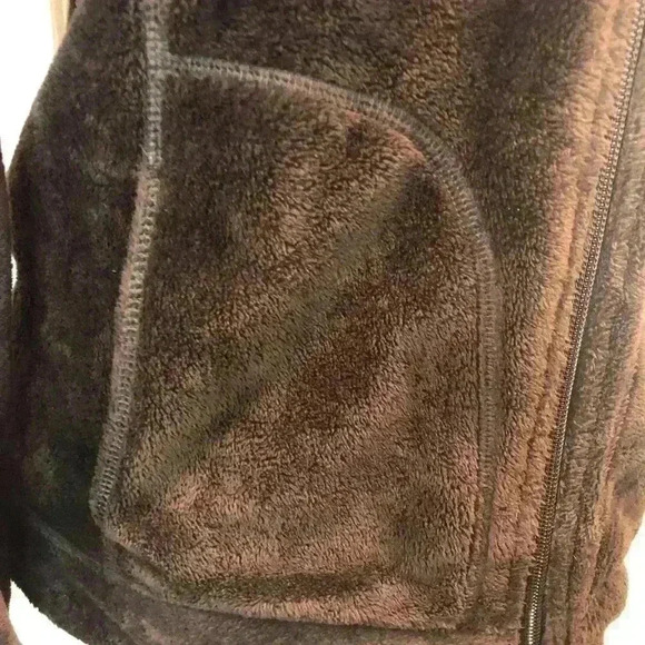 Lands End Womens Small 6/8 Brown Fleece Full Zip Jacket Pockets L/S - Picture 4 of 8